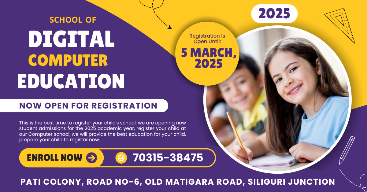 Purple and Orange Modern School Admission Facebook Ad